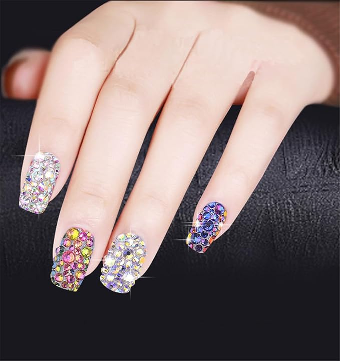 1000 Pieces SS20 5mm Flatback Rhinestones Clear Glasses Round Gems AB Crystals for Nail Art DIY Crafts Clothes Glitter Stones （Champagne）