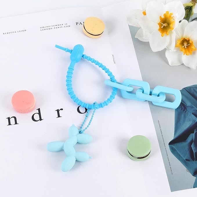 Cute Balloon Dog Keychain, Purse Bag Backpack Charms Girl Keychains Accessories Keyrings Car Key Chain