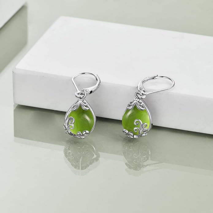 POPLYKE Celtic Filigree Teardrop Drop Dangle Earrings Sterling Silver Leverback Earrings Jewelry for Women