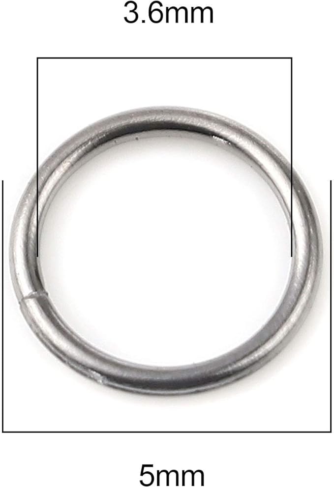 200 Pieces - 5mm Jump Rings - Gunmetal Black - 21 Gauge