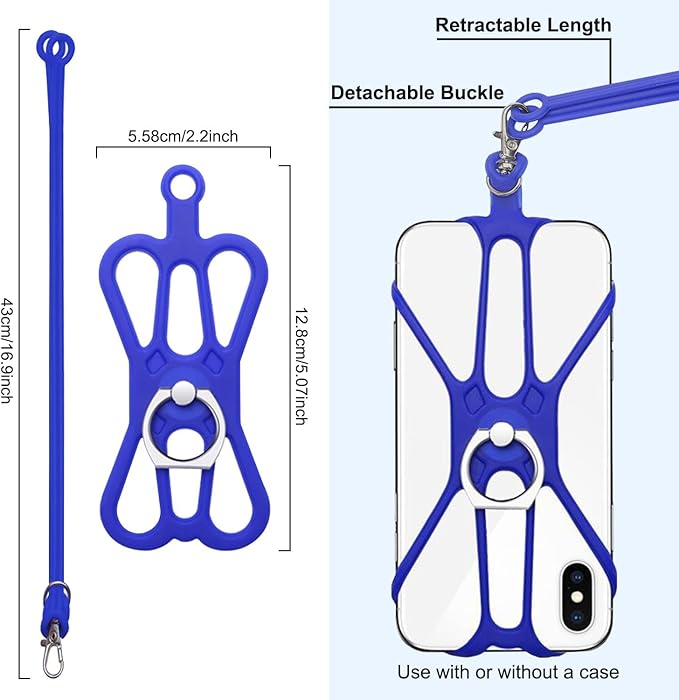 Cell Phone Lanyard Crossbody with Adjustable Neck Strap and Phone Ring Grip,Universal Lanyard for iPhone Lanyards