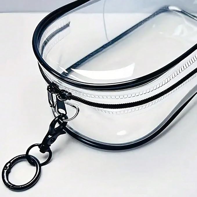 Clear Pouch Keychain Waterproof Clear Figure Display Bag with Keychain Portable Mini Pouch Mini Makeup Bag for Lipstick Card Cable
