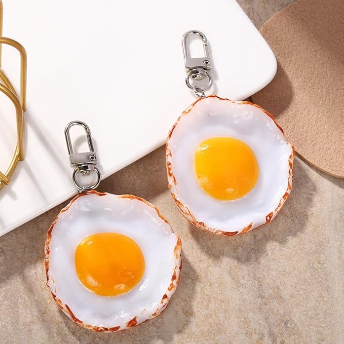 HSYHERE Men Women Creative Interesting Novelty Stylish Mini Simulated Food Orange Shrimp Keychain Key-ring Pendant