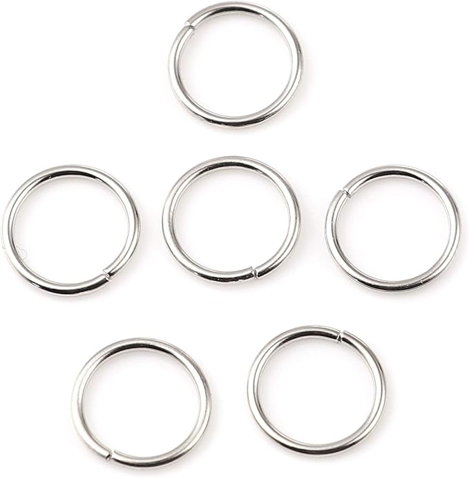 200 Pieces - 10mm Jump Rings Silver Tone - 18 Gauge (1mm Thickness)