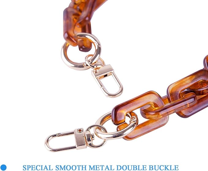 Acrylic Resin Chain Purse Strap 23.6IN Purse Transparent Chain DIYBagChain Gift for Office,Travel & DIY Creator
