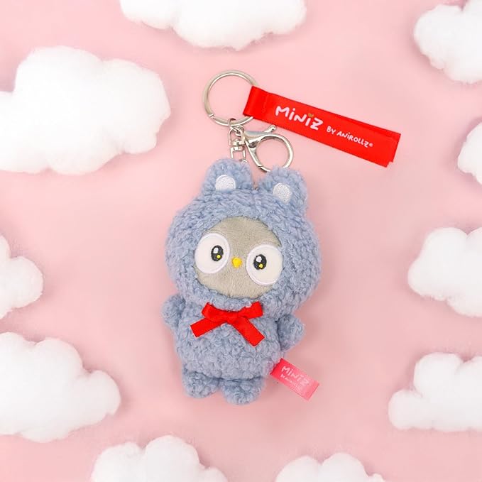 Anirollz Miniz Plush Charm Cute Stuffed Animal Keychain Kawaii Mini Bag Accessory Collectible Pocket Toy for Kids & Adults