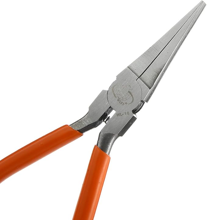 2Pcs Flat Nose Pliers Flat Long Needle Nose Pliers (5-Inch)