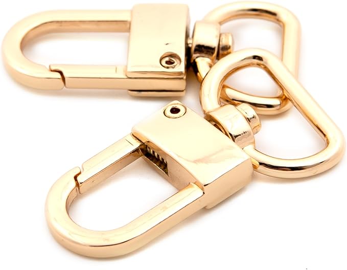 Swivel Snap Hook, 10 PCS Push Lobster Clasps Clips Bag Charm for Replacement Craft Lanyard Purse Making (Gold,3/5")