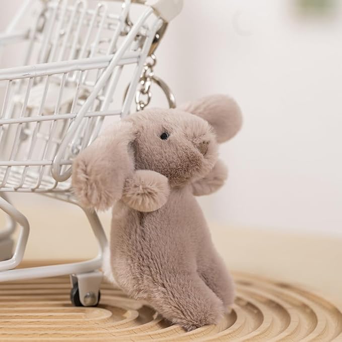 Cute Bunny Plush Keychain for Backpack, 3.5" Inch Mini Rabbit Keychain Purse Charm Pendant Gift for Women