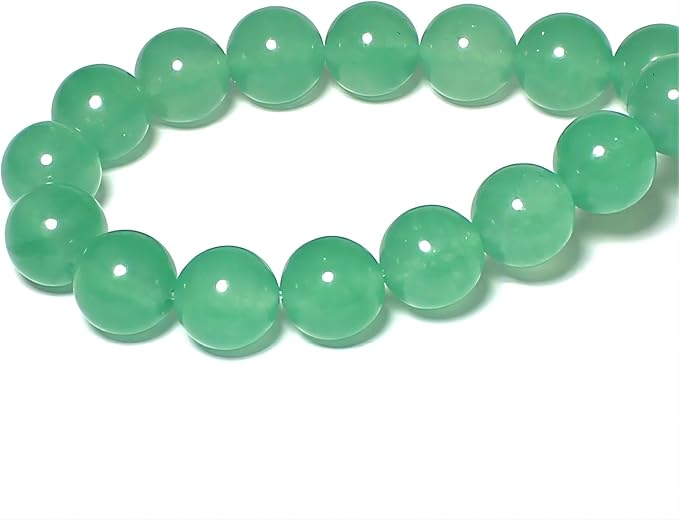 MJDCB Stone Beads 12mm 30pcs Round Aventurine Green Jade Loose Gemstone Bead Charms for Jewelry Making Bracelet Necklace Earring Pendant
