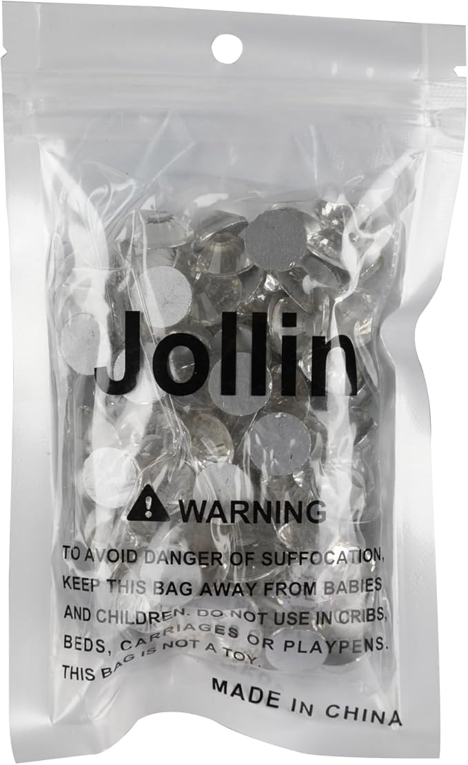 Jollin 144pcs Glue Fix Crystal Flatback Rhinestones Glass Diamantes Gems for Nail Art Crafts Decorations Clothes Shoes 12.0mm (ss60, Crystal)