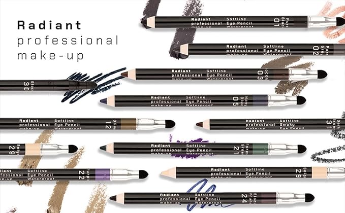 Radiant Professional Waterproof Eyeliner Pencil - Eyeliner Waterproof Smudge Proof for Woman - Long Lasting Under Eye Pencil for Smoky Eye - Soft Waterline Eye liner Smudger Tool, Navy Blue (05)