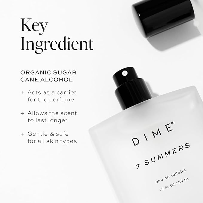DIME Beauty 7 Summers Perfume for Women, 1.7 oz / 50 ml - Sweet Floral Scent, Clean Fragrance Eau de Toilette, Hypoallergenic