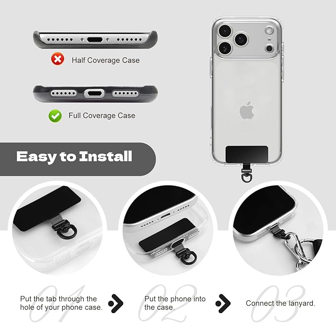 TiMOVO Clip and Go Phone Strap Crossbody with Detachable Wallet, RFID Blocking, Adjustable Anti-Theft Phone Lanyard