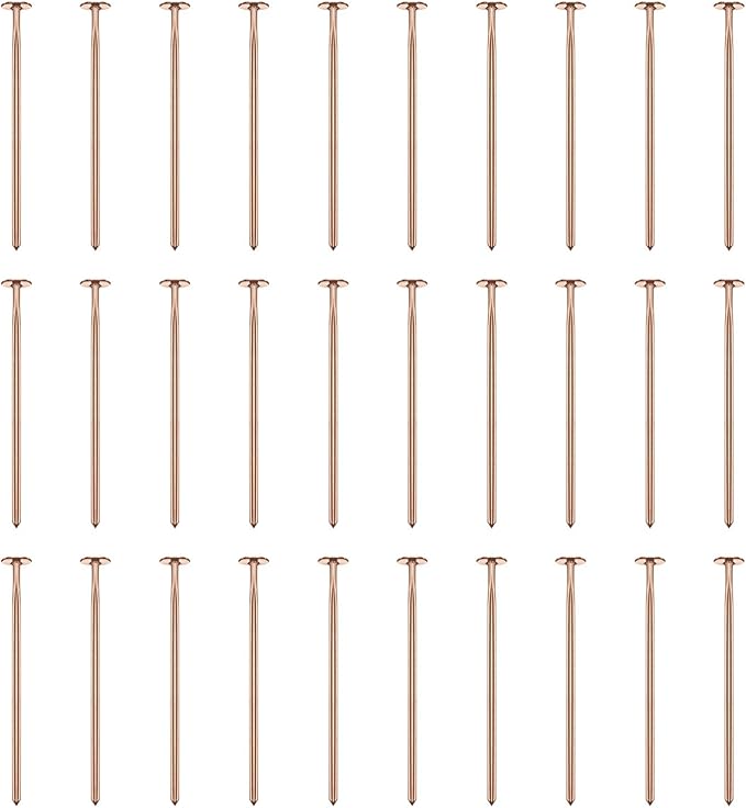 HARFINGTON 100pcs Flat Head Pins 0.63" 16mm Needles Bulk for Earring Pendant Necklace Bracelet Charm Jewelry Making Findings DIY Craft, Rose Gold