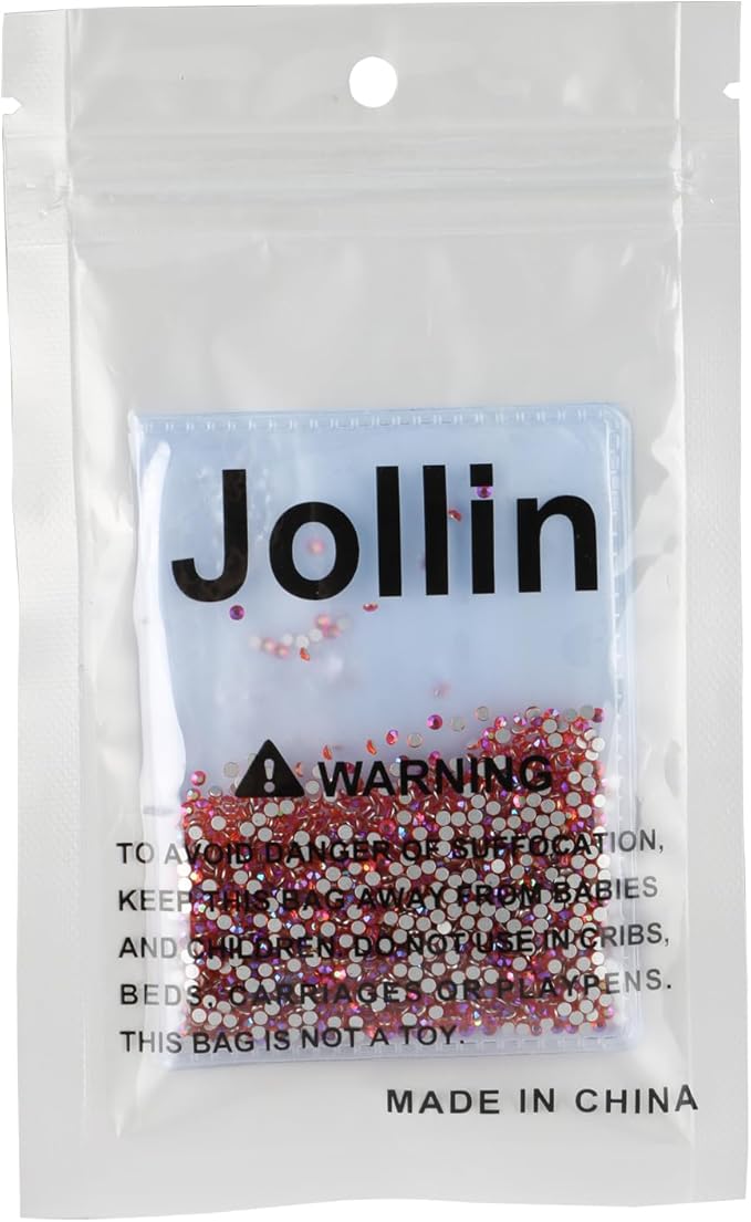 Jollin Glue Fix Crystal Flatback Rhinestones Glass Diamantes Gems for Nail Art Crafts Decorations Clothes Shoes(ss5 2880pcs, Red AB)