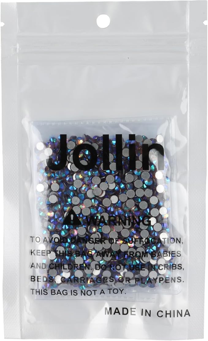 Jollin Glue Fix Crystal Flatback Rhinestones Glass Diamantes Gems for Nail Art Crafts Decorations Clothes Shoes 4.0mm (ss16 1440pcs, Light Purple AB)