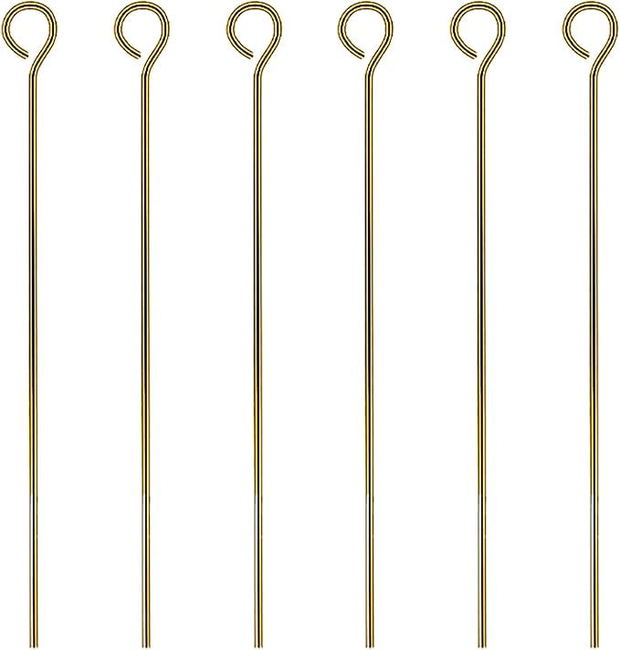 Mandala Crafts 200 2 Inch Antique Brass Eye Pins for Jewelry Making Earring Making Supplies Jewelry Findings Open Eye Head Pins for Earrings DIY Bracelets Rosary Charms