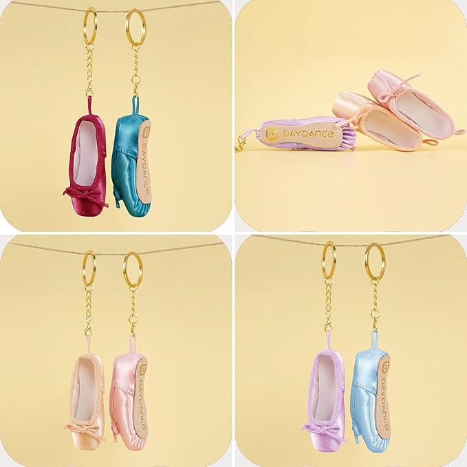 REDYY Delicate Satin Pointe Shoes Keyring Mini Ballet Accessories Cute Keychain Charm Chain Bag Pendant for Dance Enthusiasts Ballet Shoe Shape Keychain