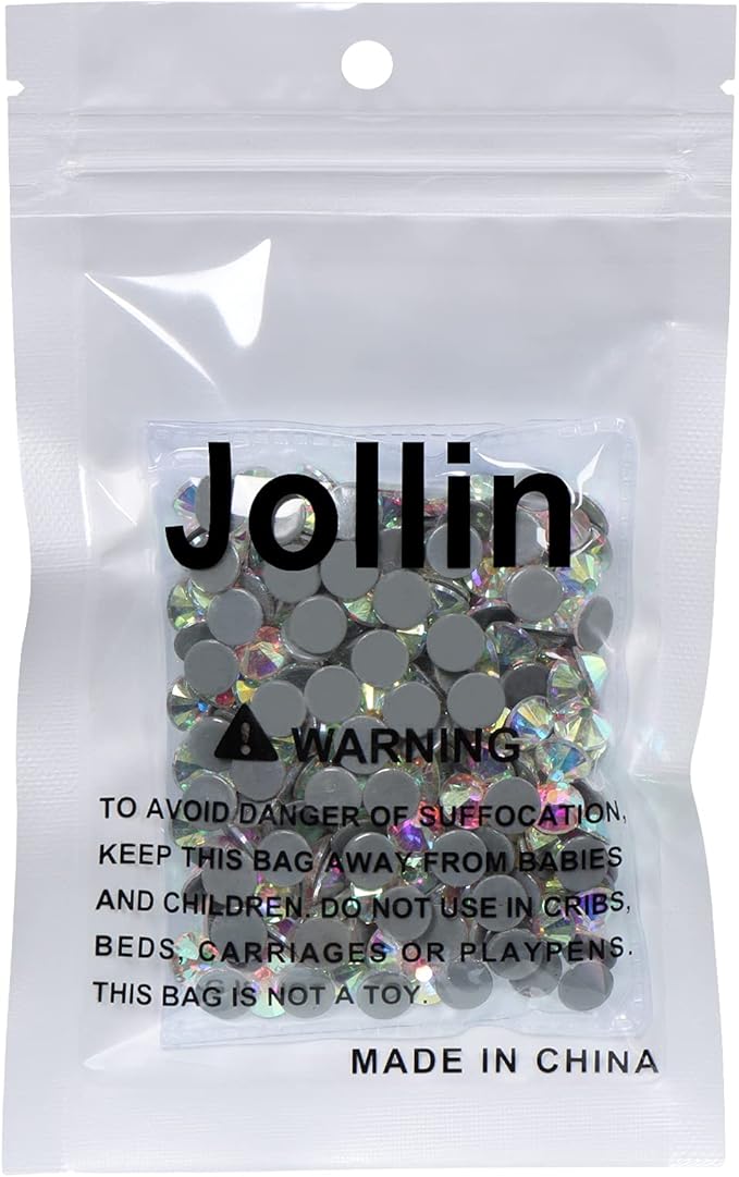 Jollin 288pcs Hotfix Rhinestones Flatback Crystal Rhinestones for Crafts Crafting Clothes Shoes DIY Decorations, SS34(7.2mm), Crystal AB
