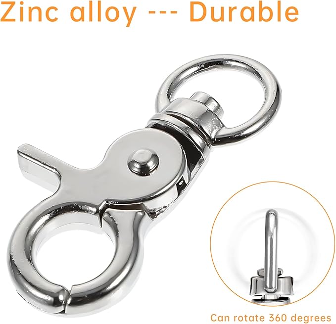 20PCS Trigger Snap Hooks 2.32'' x 0.82'' Heavy Duty Swivel Snap Hooks Metal Clasps Lanyard Clips for Bird Cage Key Chains