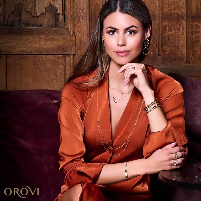 Orovi 14K / 10k Yellow Gold Round Ball Earrings. Solid Gold Earrings for Women Post & Butterfly Attach, Hypoallergenic, Lightweight, Secure Fit, Classic & Elegant Design. Includes Jewelry Box.