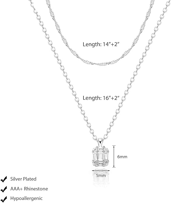 Luxval Diamond Pendant Gold Necklace for Women，Dainty 18k Gold Plated Choker Necklaces Simple Gold Jewelry Gifts for Women Girls