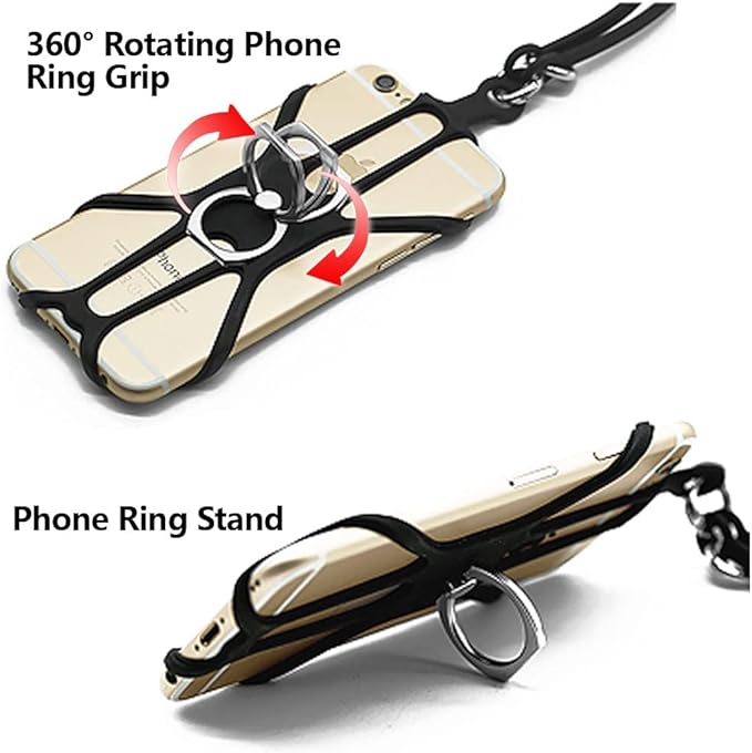 Cell Phone Lanyard Crossbody with Adjustable Neck Strap and Phone Ring Grip,Universal Lanyard for iPhone Lanyards