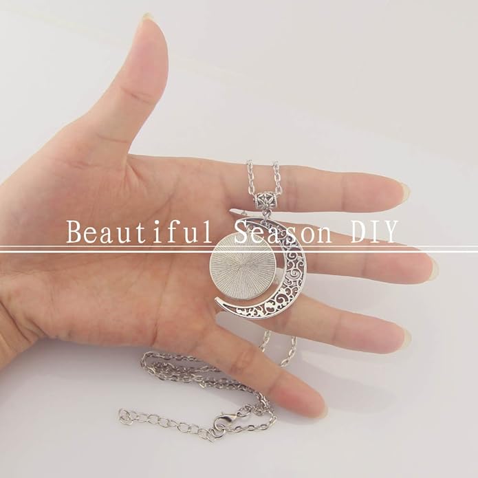 LERYDESI Camera necklace Moon pendant Photo printing handmade production Black grey lens Grahpex jewelry Photographer artist travel sport Gift Custom picture
