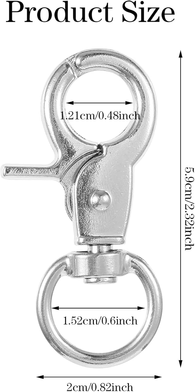 36PCS Trigger Snap Hooks 2.32'' x 0.82'' Heavy Duty Swivel Snap Hooks Metal Clasps Lanyard Clips Durable Trigger Snaps for Pet Cage Key Chains Dog Leash