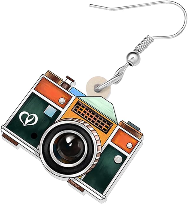 Acrylic Camera Earrings 80s 90s Camcorder Vintage Dangle Lightweight Jewelry Retro Digital Photography For Women Charm Gifts