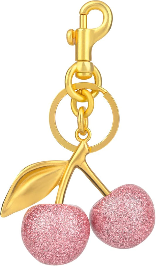cherry bag charm, cute keychain cherry purse charms for handbags, bag accessories, gifts for women.