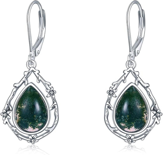 POPLYKE Celtic Filigree Teardrop Drop Dangle Earrings Sterling Silver Leverback Earrings Jewelry for Women