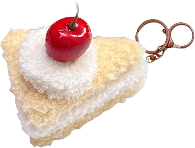 Super Cute Realistic Plush Cherry Cake Sandwich Hamburger Hotdog Bread Keychain Key Ring Bag Charm Pendant