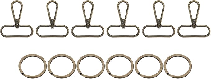 uxcell 12 Pcs Swivel Clasp Hook, 1.5" Purse Snap Clasps Detachable for Bag, Bronze