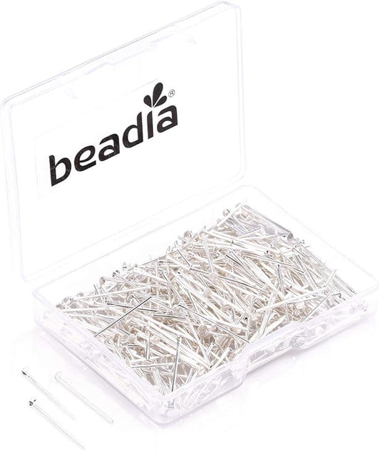 Head Pins Silver for DIY Jewelry Making 20mm 500pcs