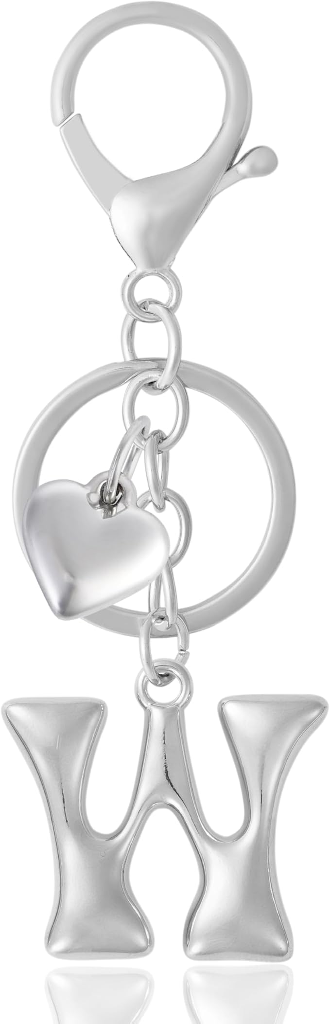 Heart Bubble Letter Keychain for Women, Girls - Cute Keychain with Initial - Alphabet Keychain for Bag Charm, Handbag