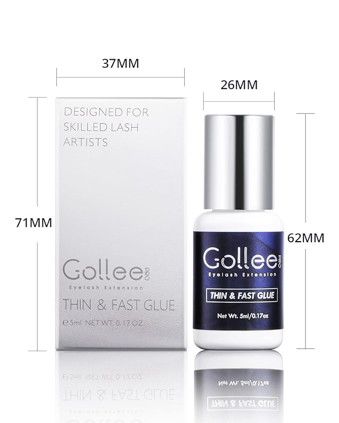 Eyelash Extension Glue High Flexibility Eyelash Glue 1 Sec Drying Time/Retention 6-8 Weeks/(0.17fl.oz / 5ml) Max Bond Thin Lash Adhesive for Eyelash Extension Lash Adhesive for Professional Use Only