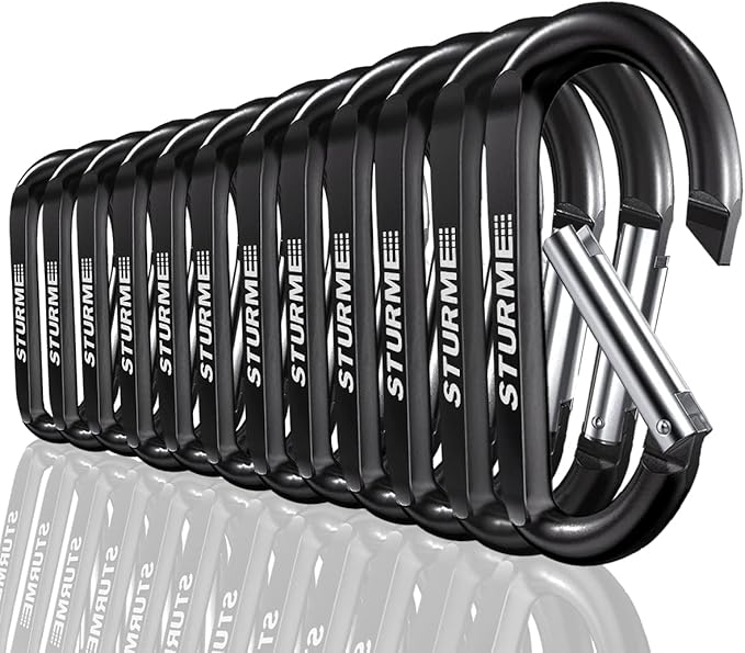 STURME 12pcs Carabiner Clip 3" Small Durable Carabiner Keychain Carabeaner Hooks
