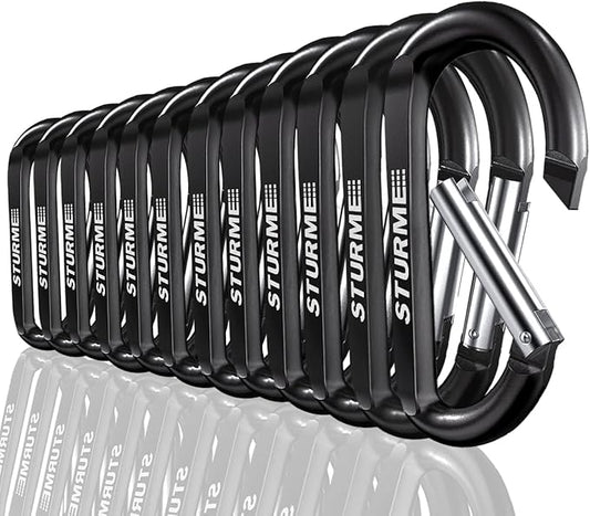 STURME 12pcs Carabiner Clip 3" Small Durable Carabiner Keychain Carabeaner Hooks