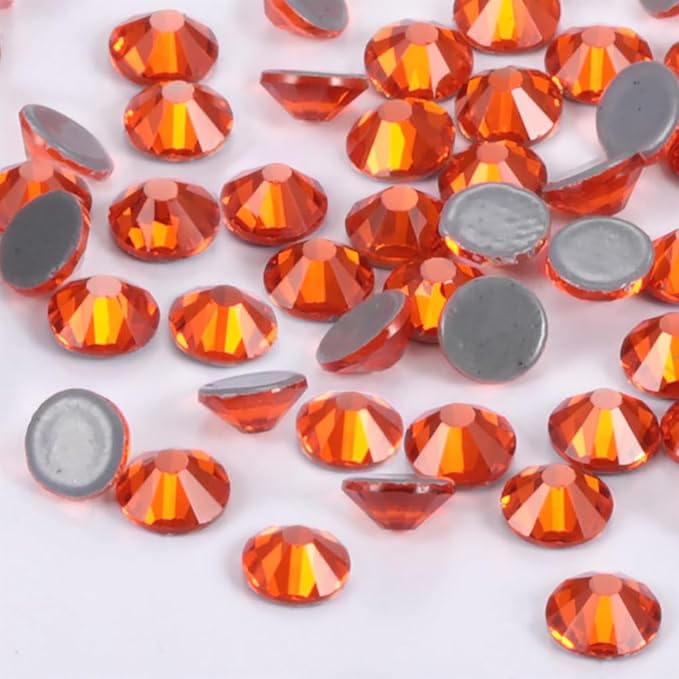 2880pcs Hotfix Rhinestones Flatback Crystal Rhinestones for Crafts Crafting Clothes Shoes DIY Decorations, 2.8mm SS10, Orange Siam