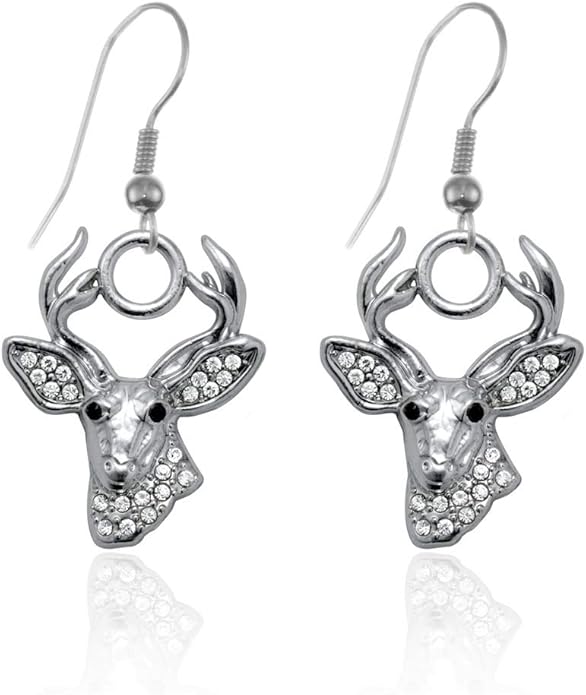 Inspired Silver - Silver Customized Charm French Hook Drop Earrings with Cubic Zirconia Jewelry