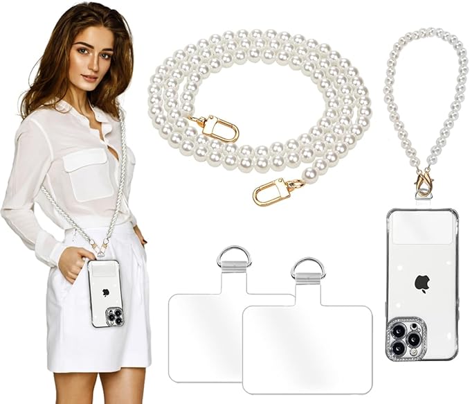 2Pcs Phone Crossbody Lanyard and Wrist Strap, Universal Cell Phone Lanyard Strap with 2Tether Tab