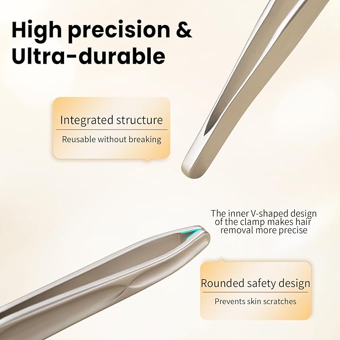 ZERNBER Eyebrow Tweezers for Women-1 Pack (Round)