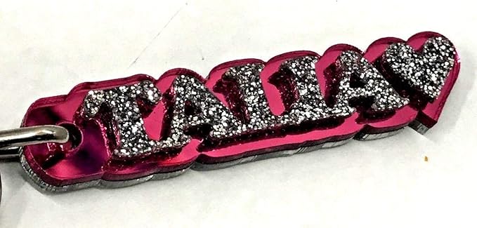 MIRROR MANIA Custom Laser Cut Key Chain With Any Name Made Name Plate Custom Name Shape Key Chain Heart Design Laser Cut Diamond Look KeyChain, Luggage Bag Tag Key Ring Custom Design