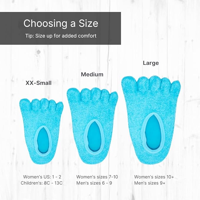 NatraCure 5-Toe Gel Lined Foot Moisturizing Socks – Aloe & Shea Infused Fuzzy Hydrating Socks for Women & Men - Soft Feet Moisturizer Spa & Pedicure Socks for Dry Cracked Heels, Calluses - Large