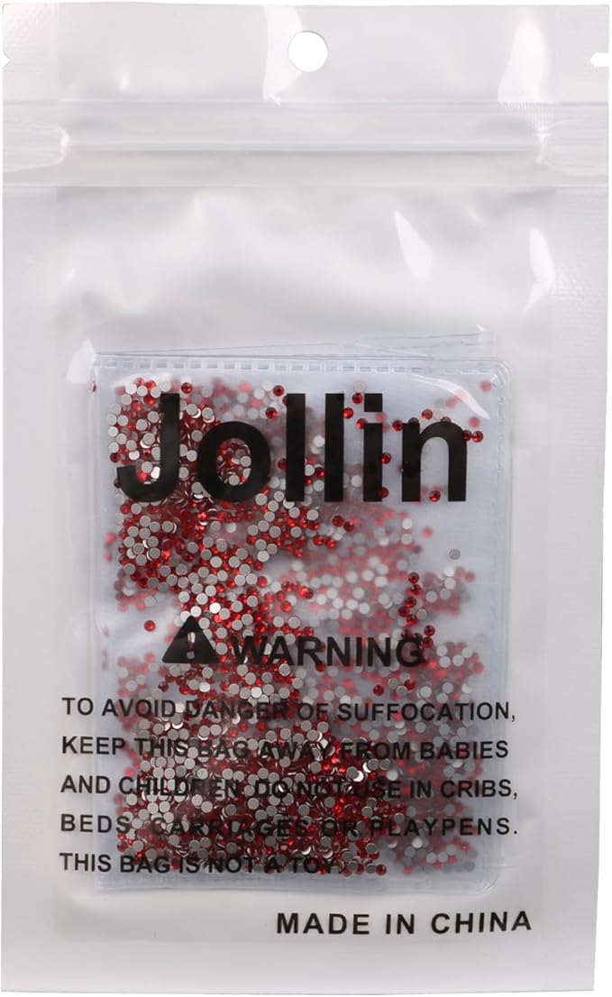 Jollin Glue Fix Crystal Flatback Rhinestones Glass Diamantes Gems for Nail Art Crafts Decorations Clothes Shoes(ss4 2880pcs, Siam)