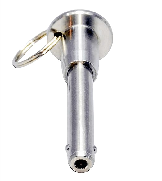 Stainless Steel Ball Head Locking PinQuick Release Pin , 6mm 1/4" Pin Dia Safety Push Button Linear Array Stop Pin with Lanyard Cable for Musical Instrument (2Pack, Usage Length(MM):80)