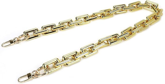 25.6"/65cm Acrylic Purse Shoulder Strap Chain Replacement with Buckles (Rectangle Chain Link), Gold