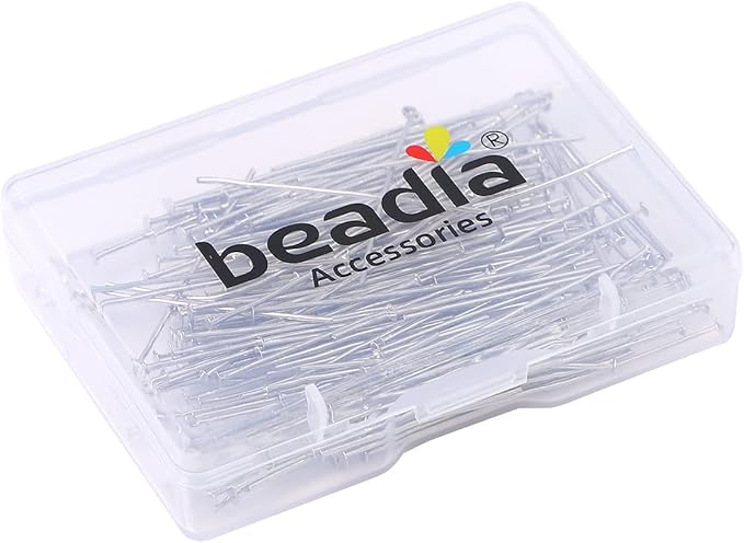 Platinum Plated Flat Head Pins Non Tarnish 35mm 200pcs for Jewelry Making Findings